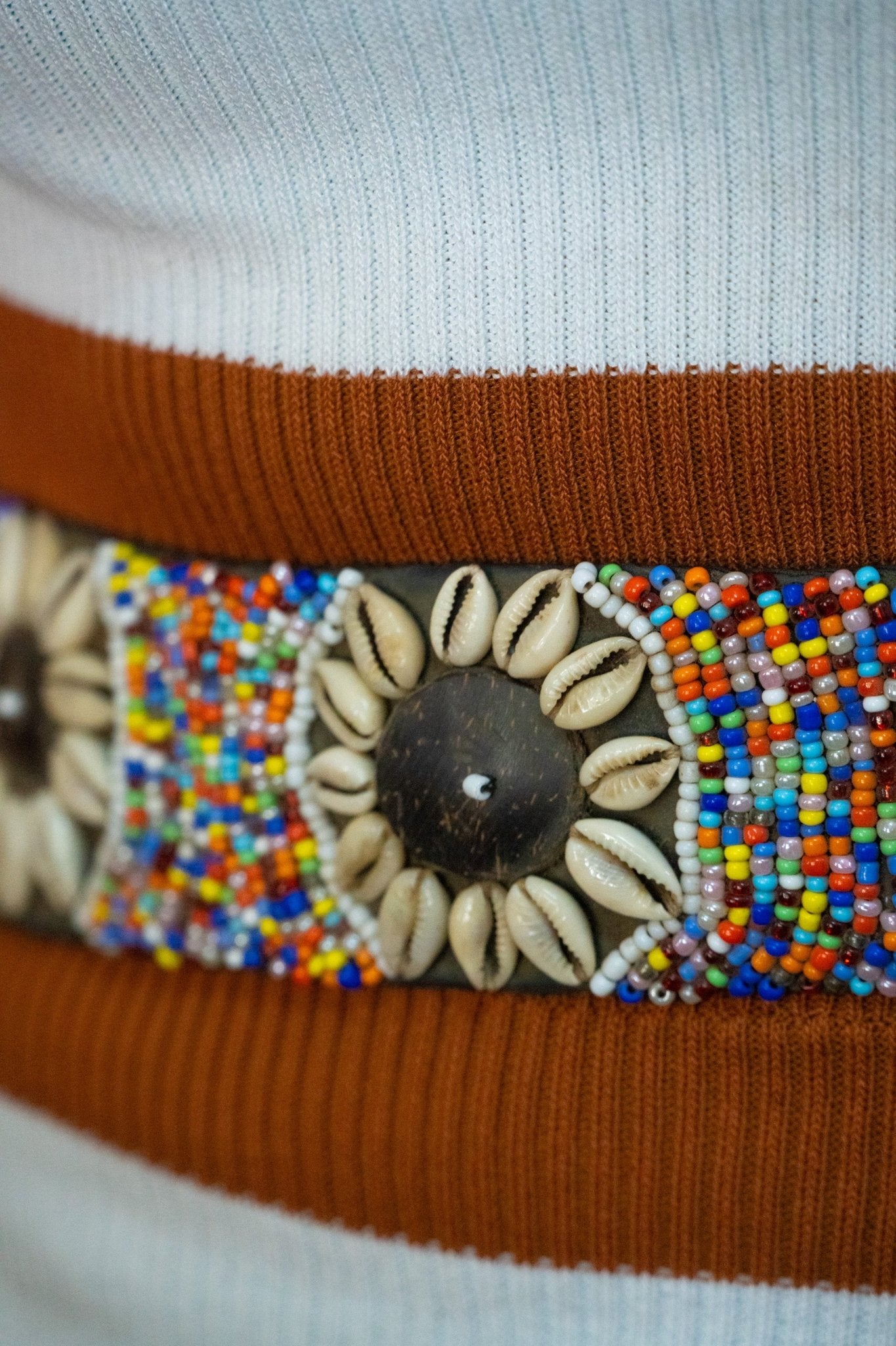 Beaded Leather Belt with Cowrie Shells - Zawadi Hat Fashion