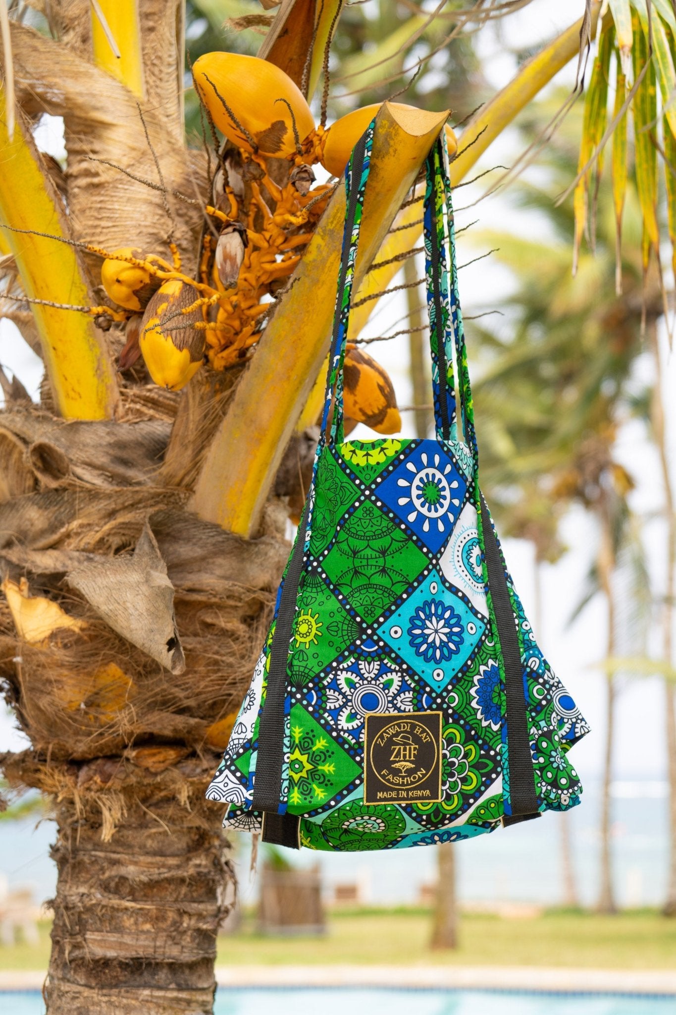 Mandala Bloom Hippie Beach Bag — African Print Travel Bag - Zawadi Hat Fashion