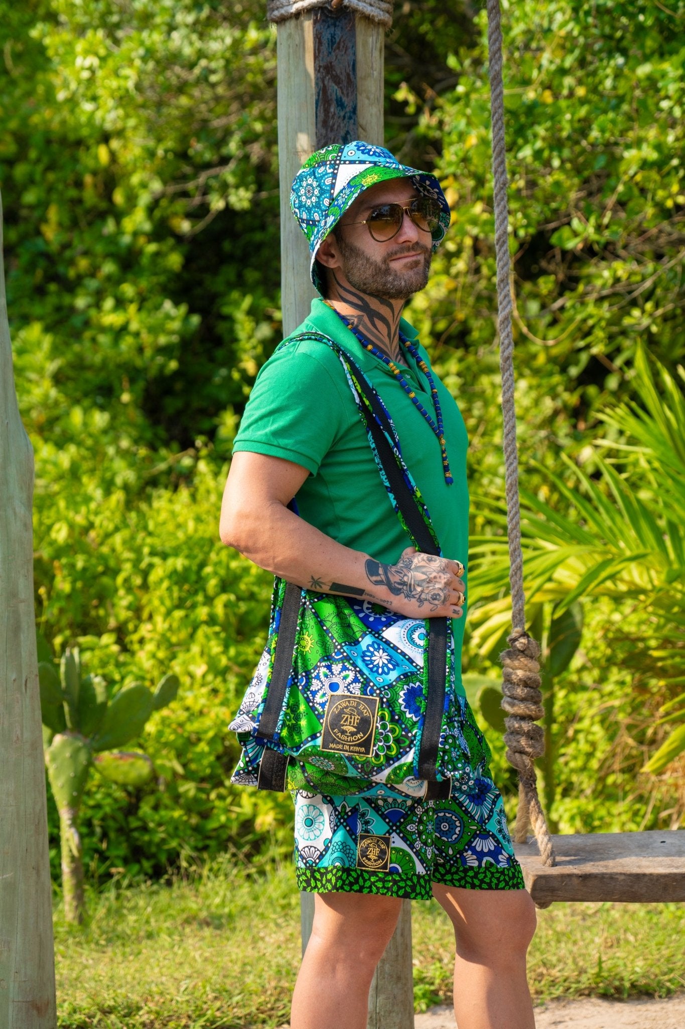 Mandala Bloom Hippie Beach Bag — African Print Travel Bag - Zawadi Hat Fashion
