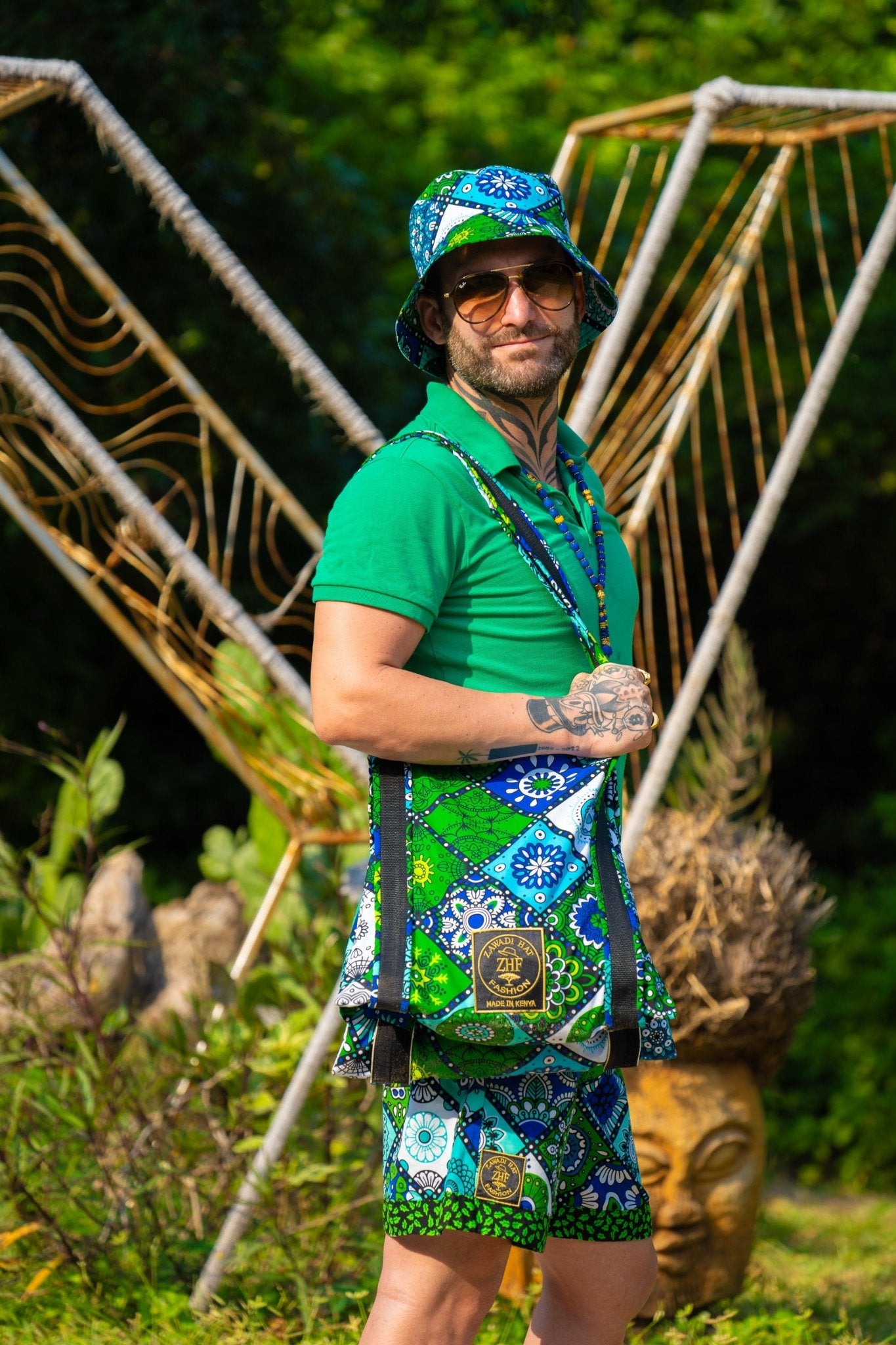 Mandala Bloom Hippie Beach Bag — African Print Travel Bag - Zawadi Hat Fashion