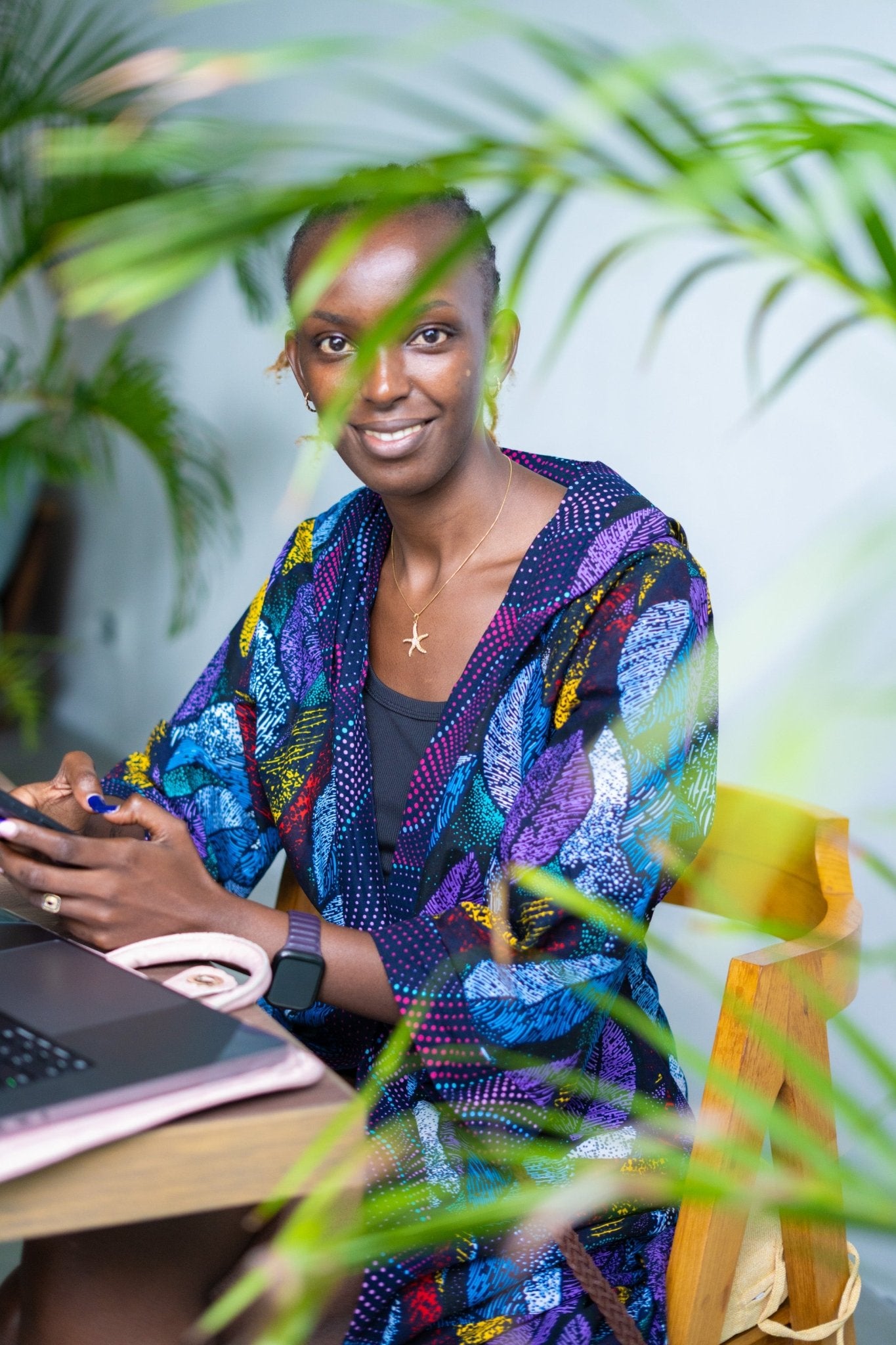 Midnight Garden Long Cover - Up — Double - Slit Luxury Resort Wear - Zawadi Hat Fashion