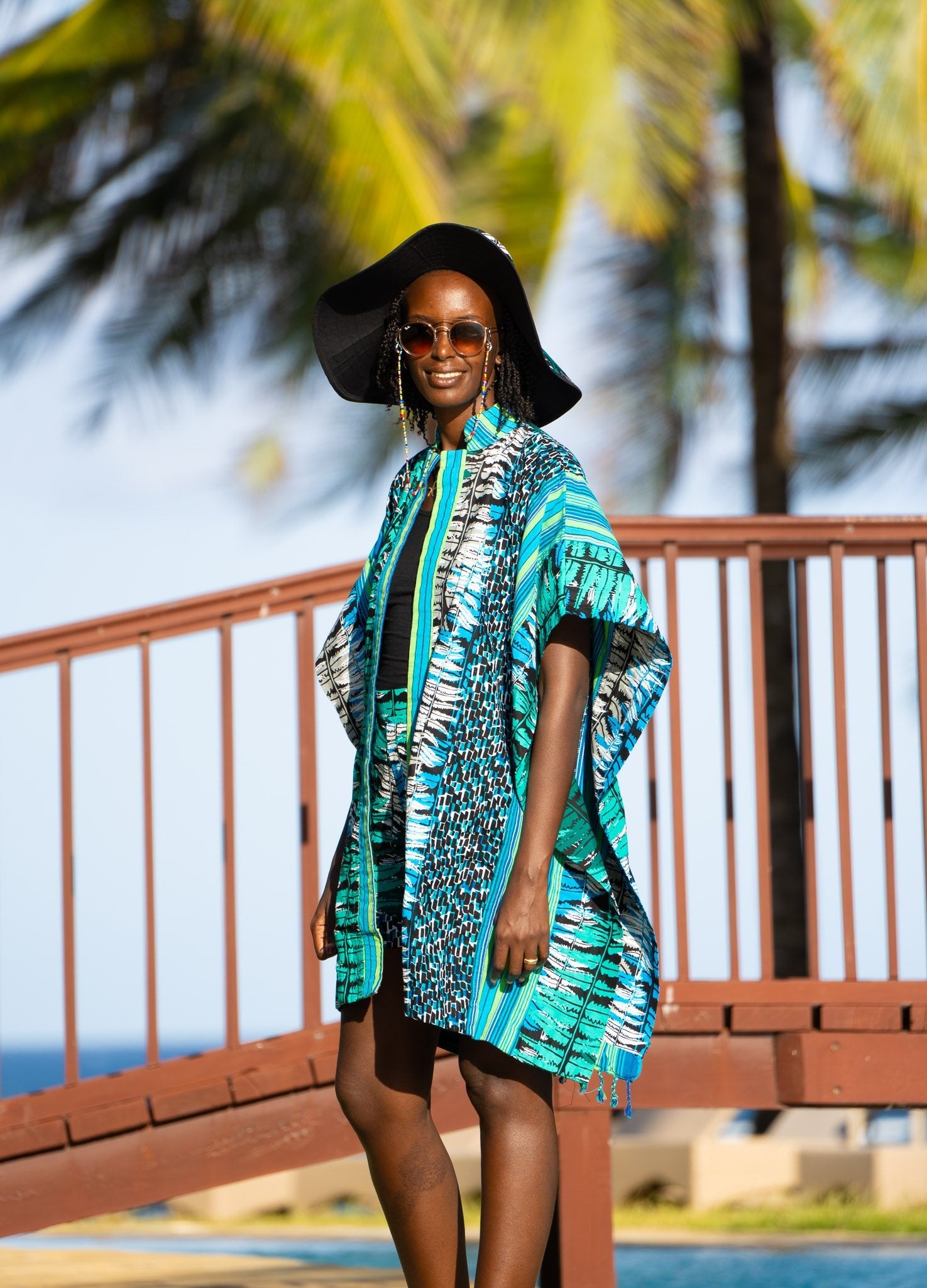 Ocean Teal African Print Bucket & Safari Hats - Zawadi Hat Fashion