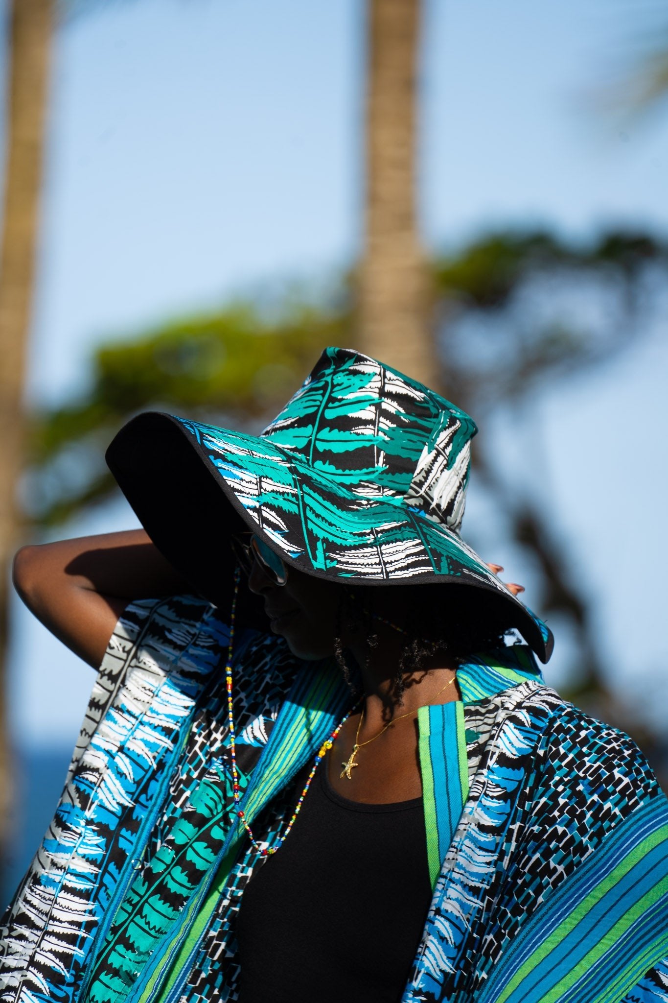 Ocean Teal African Print Bucket & Safari Hats - Zawadi Hat Fashion