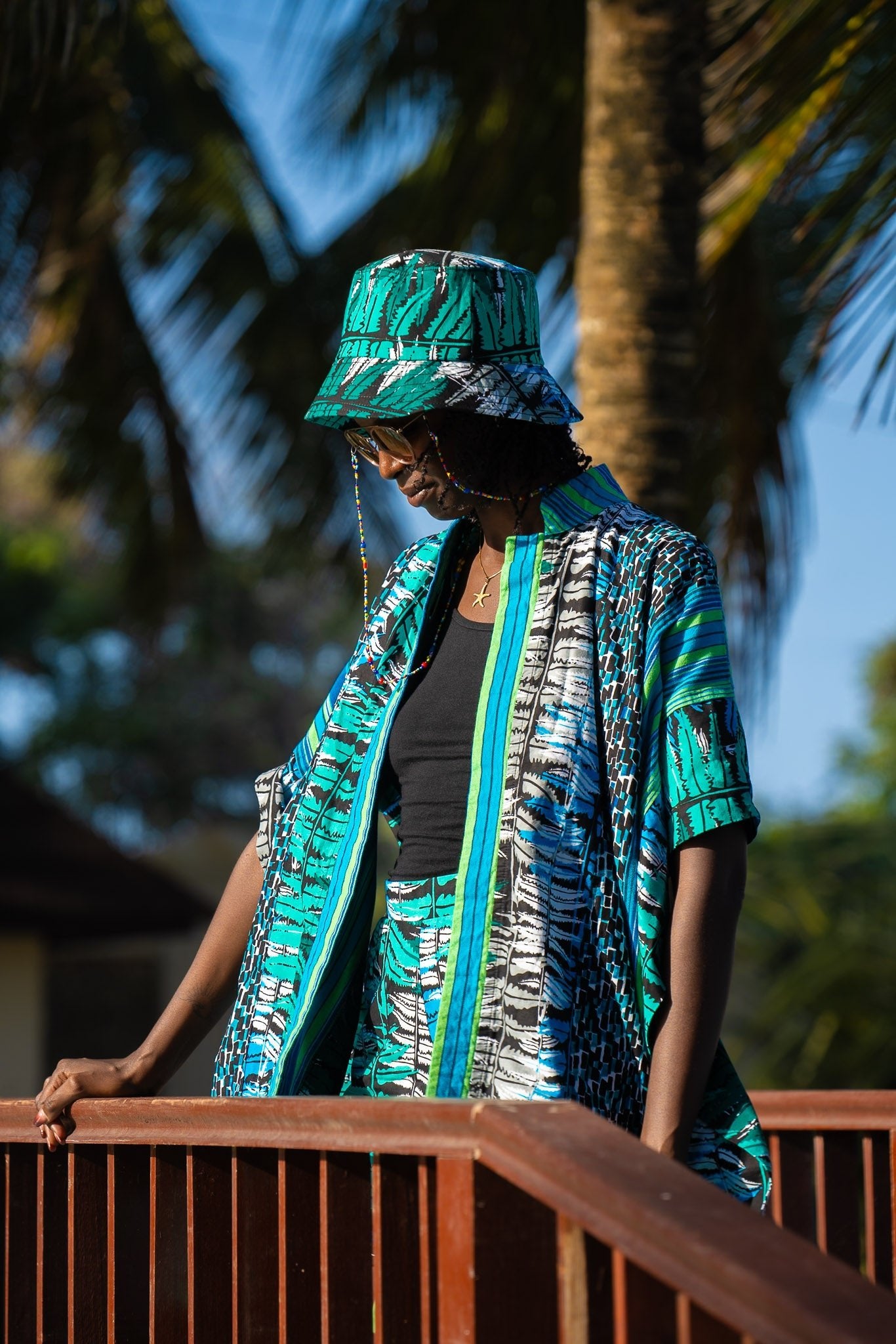 Ocean Teal African Print Bucket & Safari Hats - Zawadi Hat Fashion