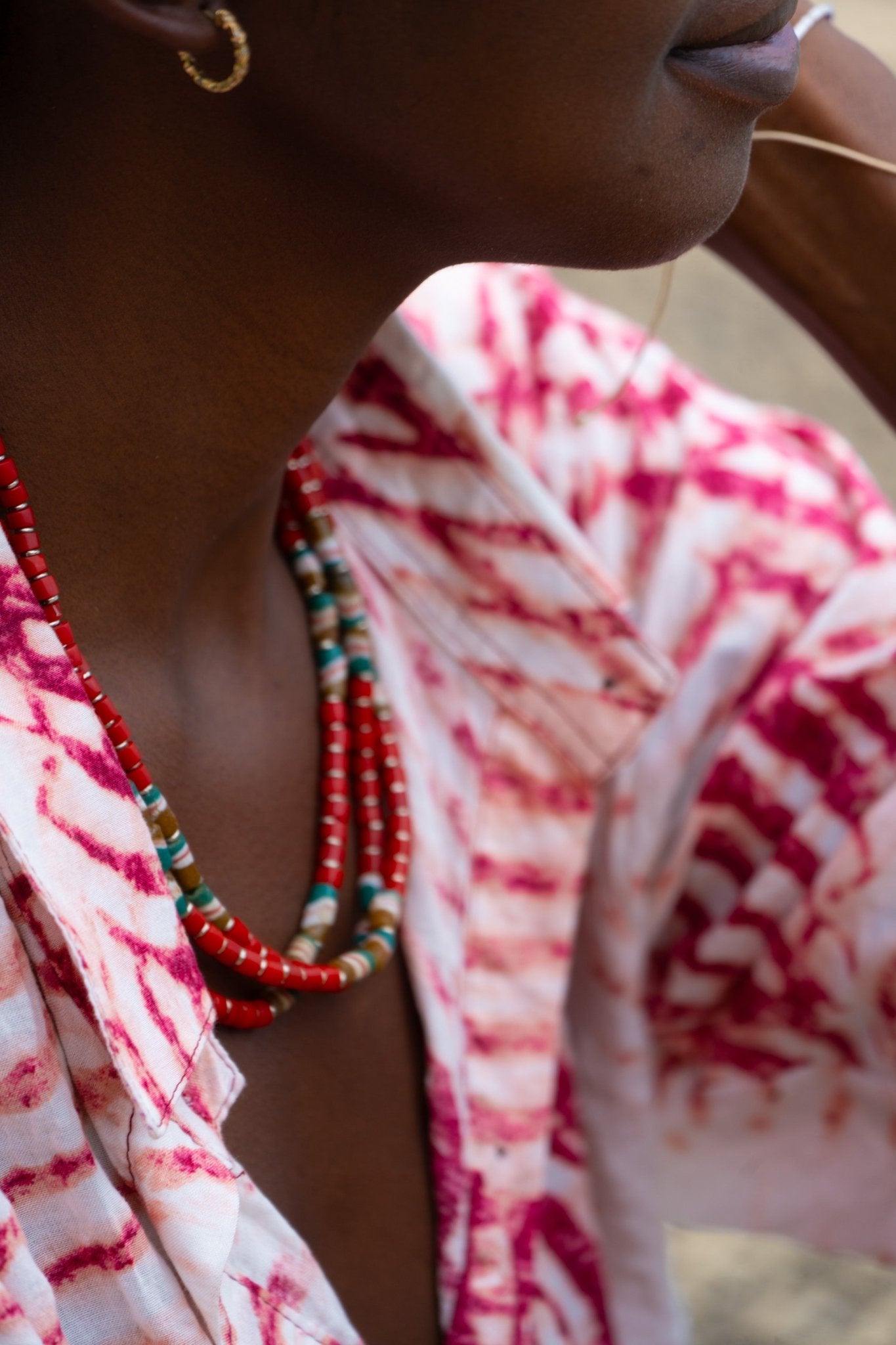 Red Earth Tone African Bead Necklace — Handmade African Jewelry - Zawadi Hat Fashion