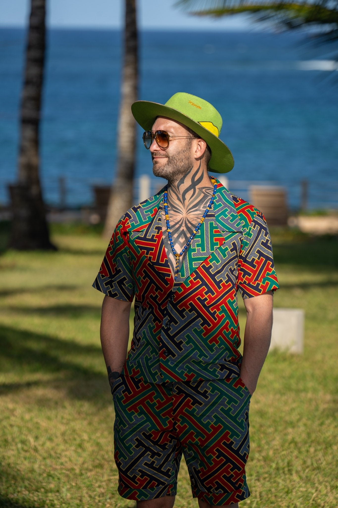 Zamu — African Print Resort Male Set - Zawadi Hat Fashion