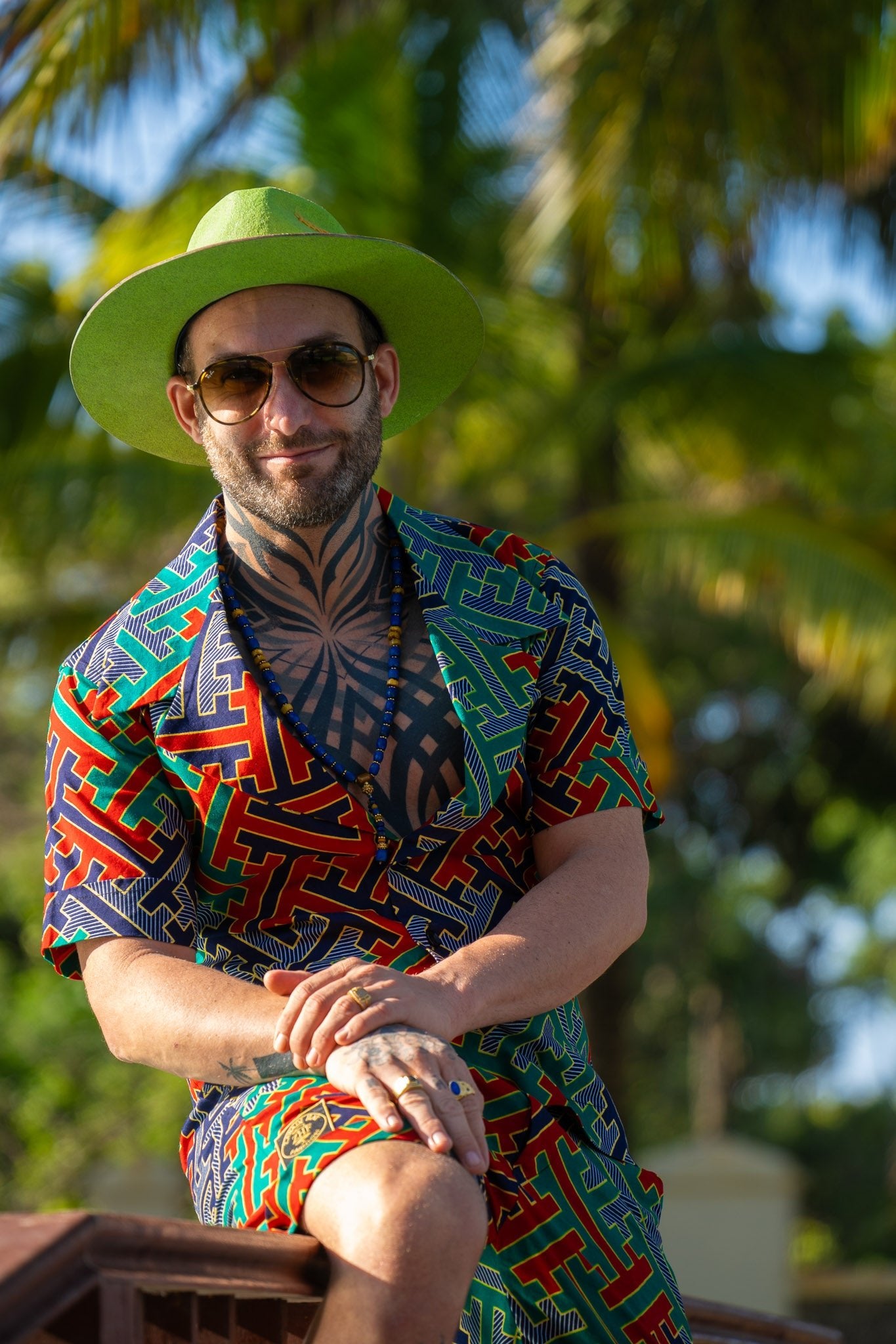 Zamu — African Print Resort Male Set - Zawadi Hat Fashion