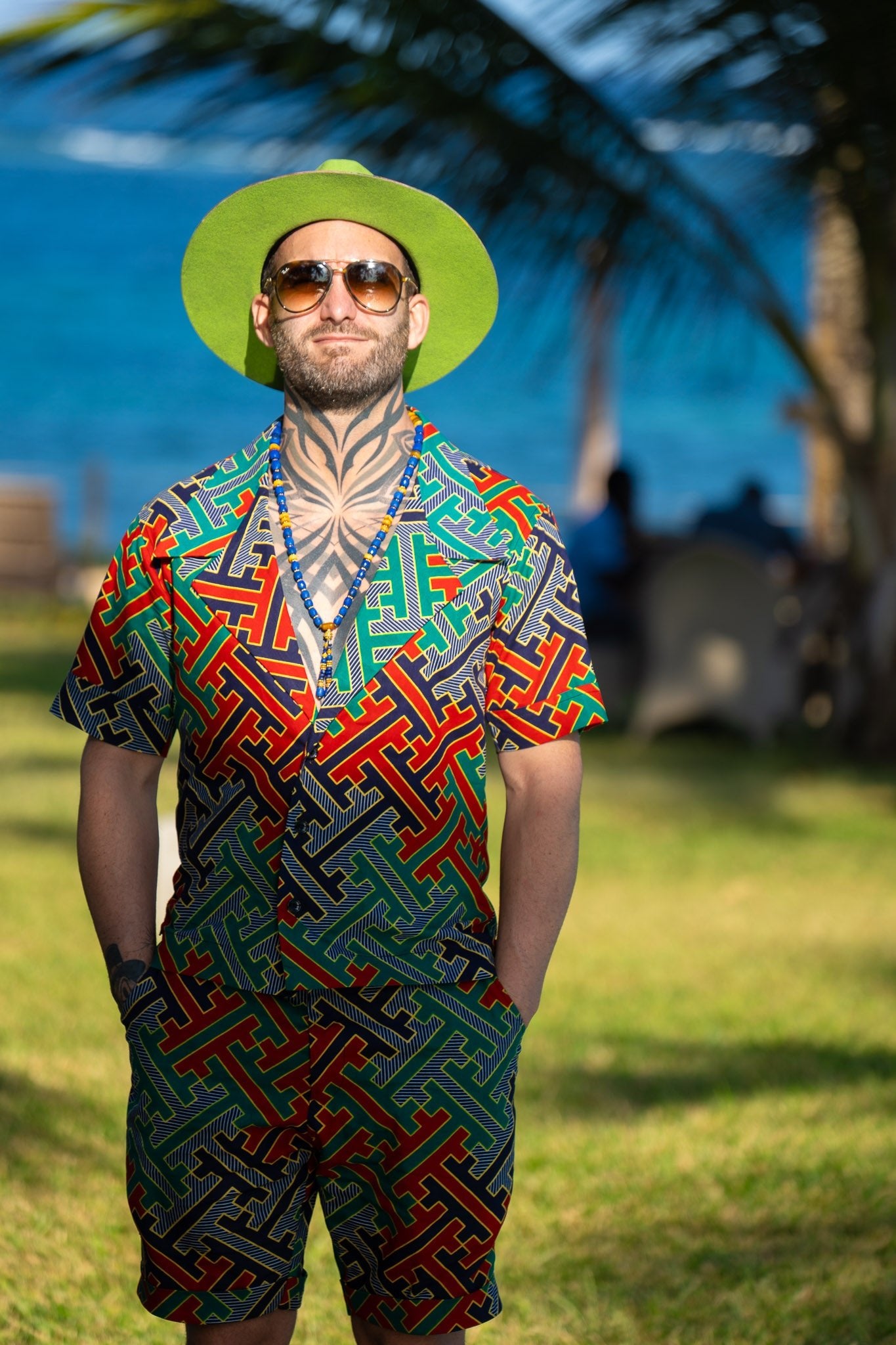 Zamu — African Print Resort Male Set - Zawadi Hat Fashion