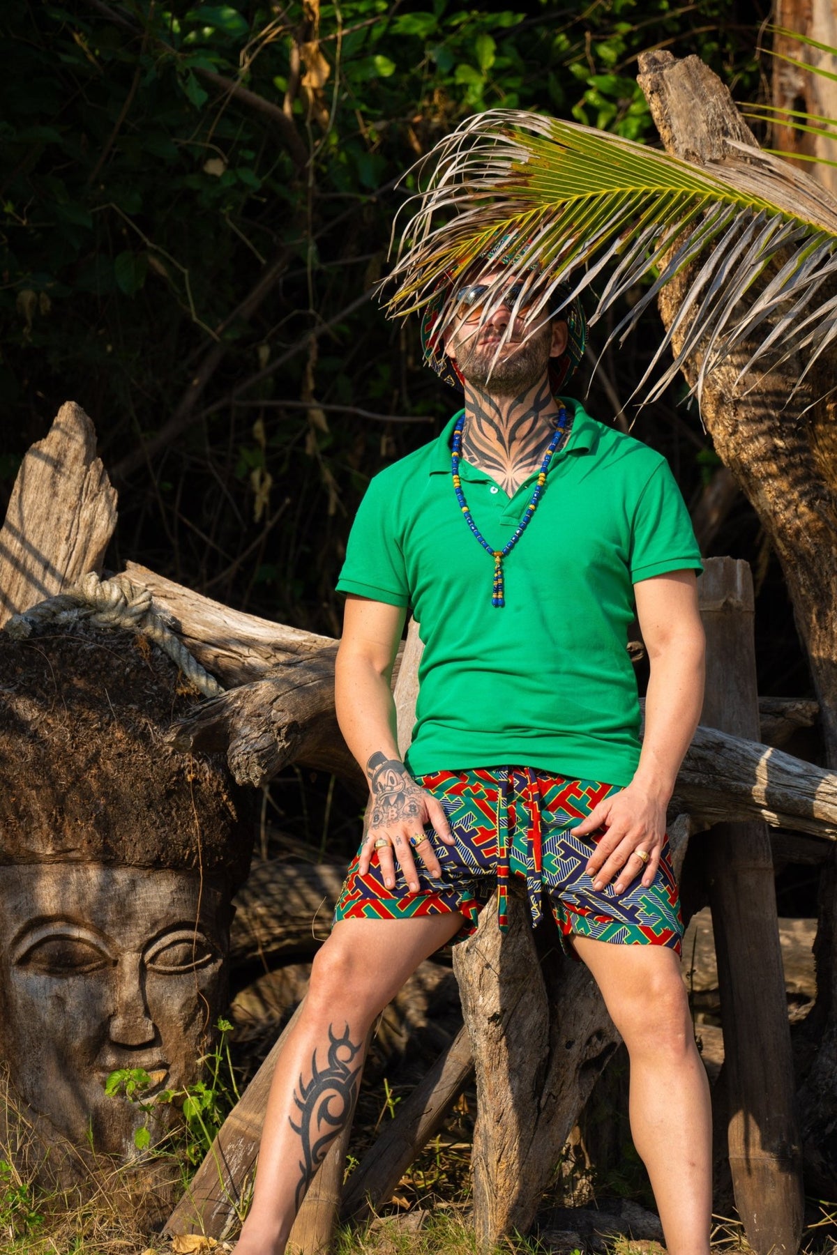 Zamu Beach Shorts — African Print Men's Resort Shorts - Zawadi Hat Fashion