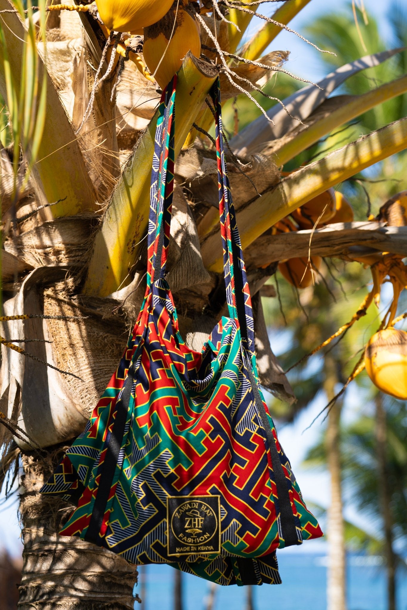Zamu Hippie Beach Bag — African Print Travel Bag - Zawadi Hat Fashion