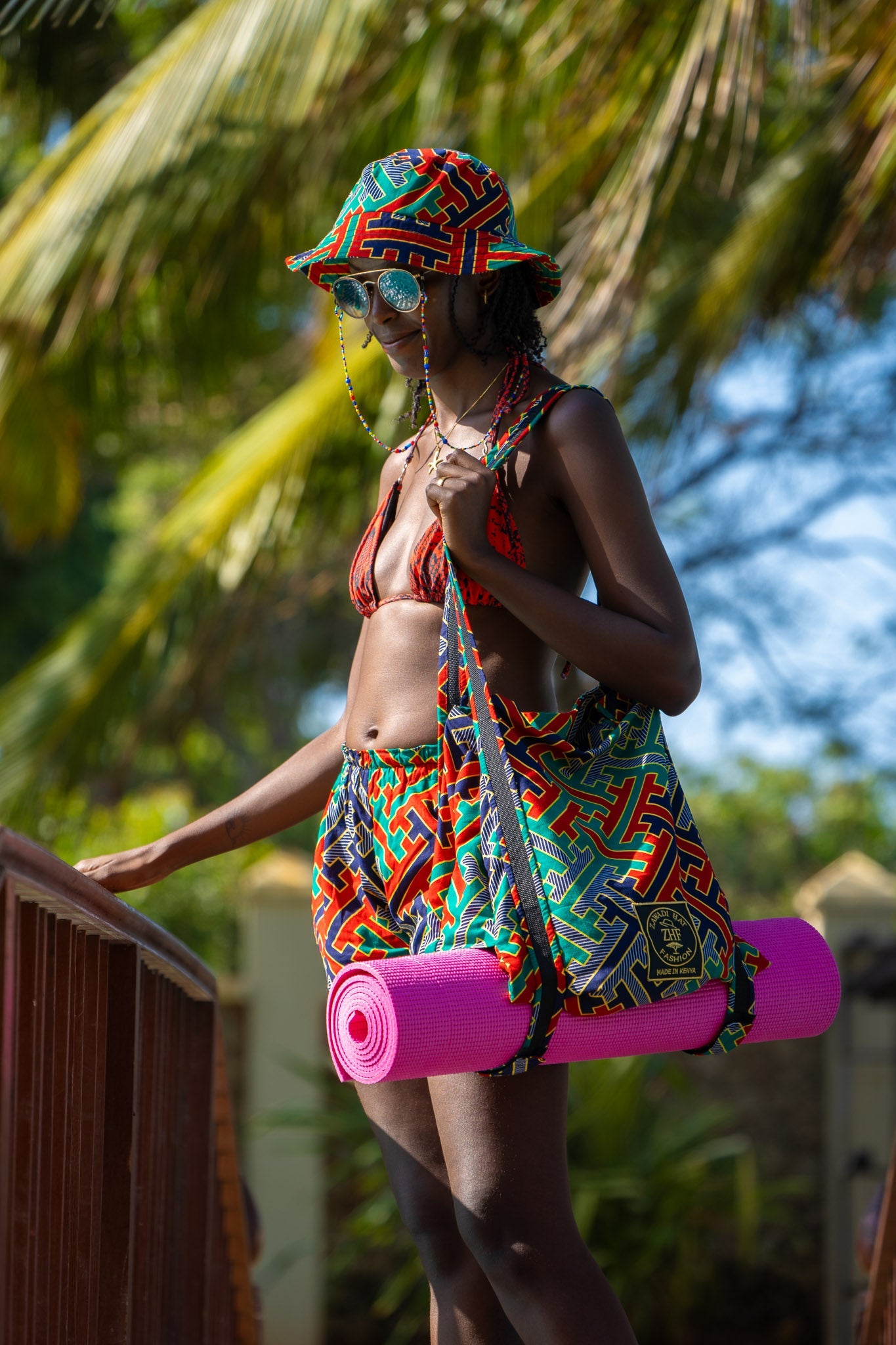 Zamu Hippie Beach Bag — African Print Travel Bag - Zawadi Hat Fashion