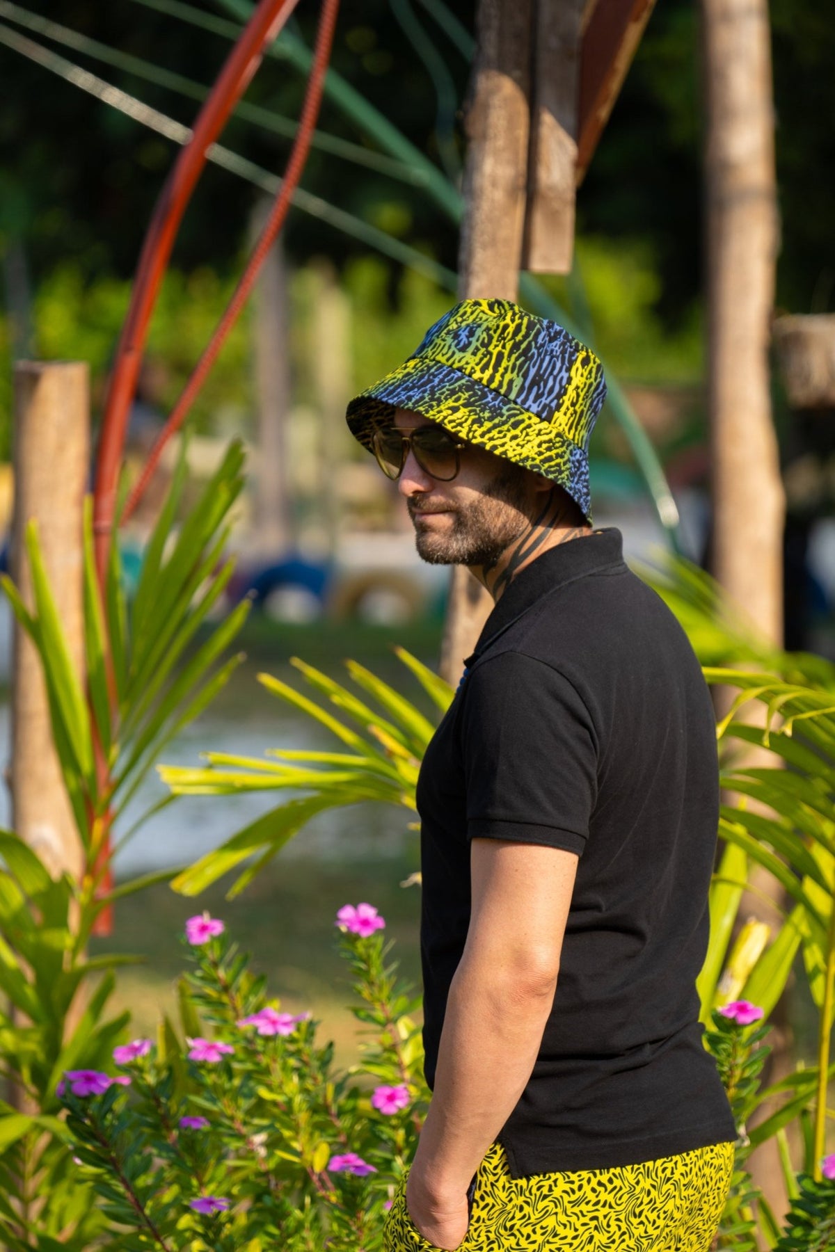 Electric Safari African Print Bucket Hat - Zawadi Hat Fashion