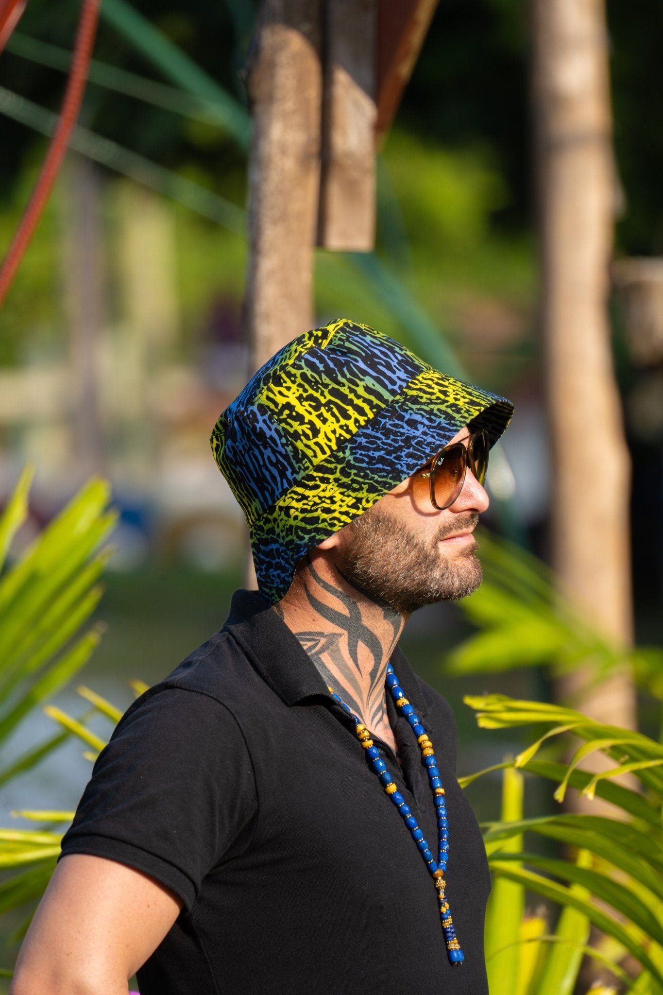 Electric Safari African Print Bucket Hat - Zawadi Hat Fashion