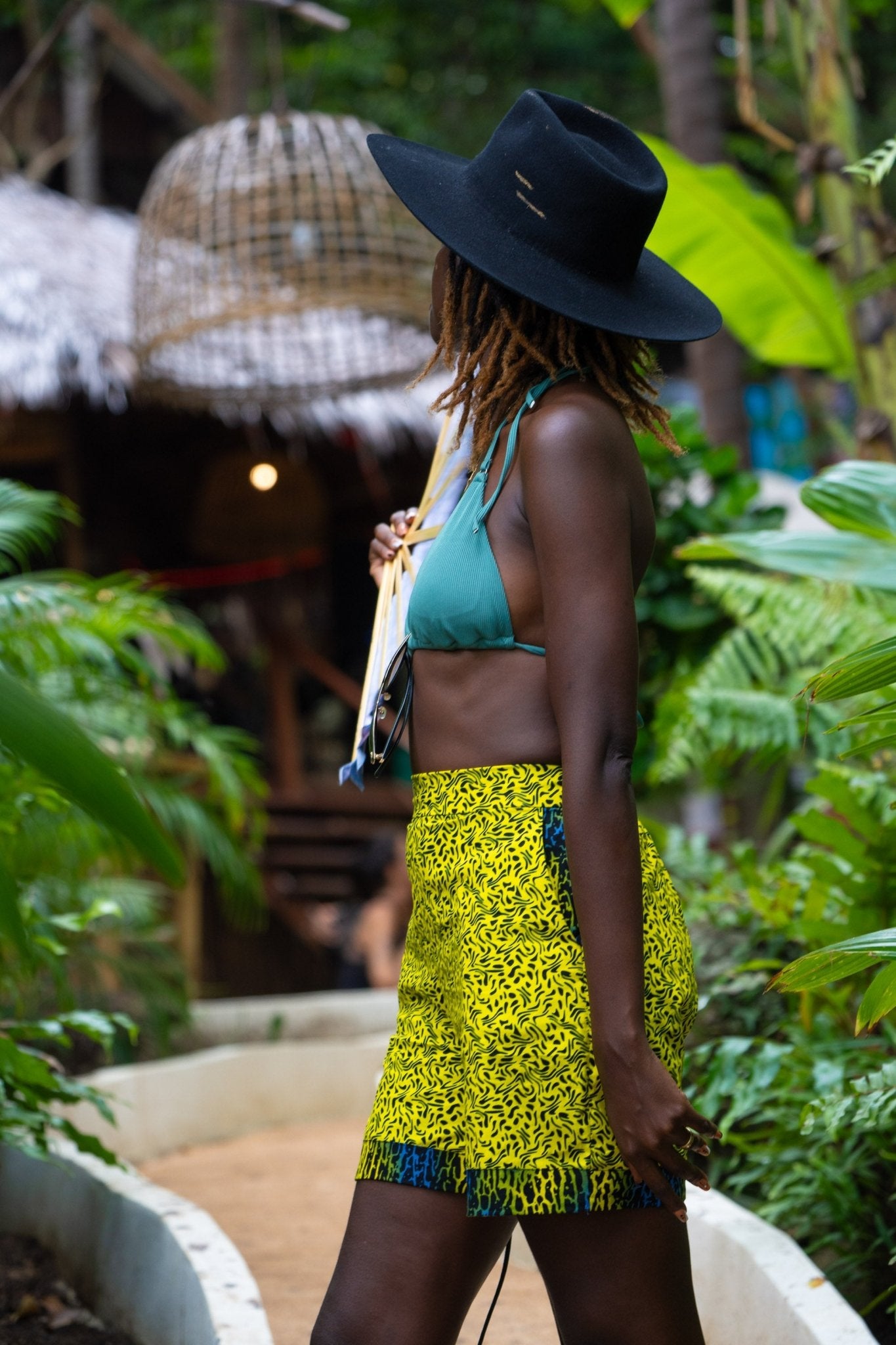Electric Safari Resort Shorts | African Print Wear - Zawadi Hat Fashion