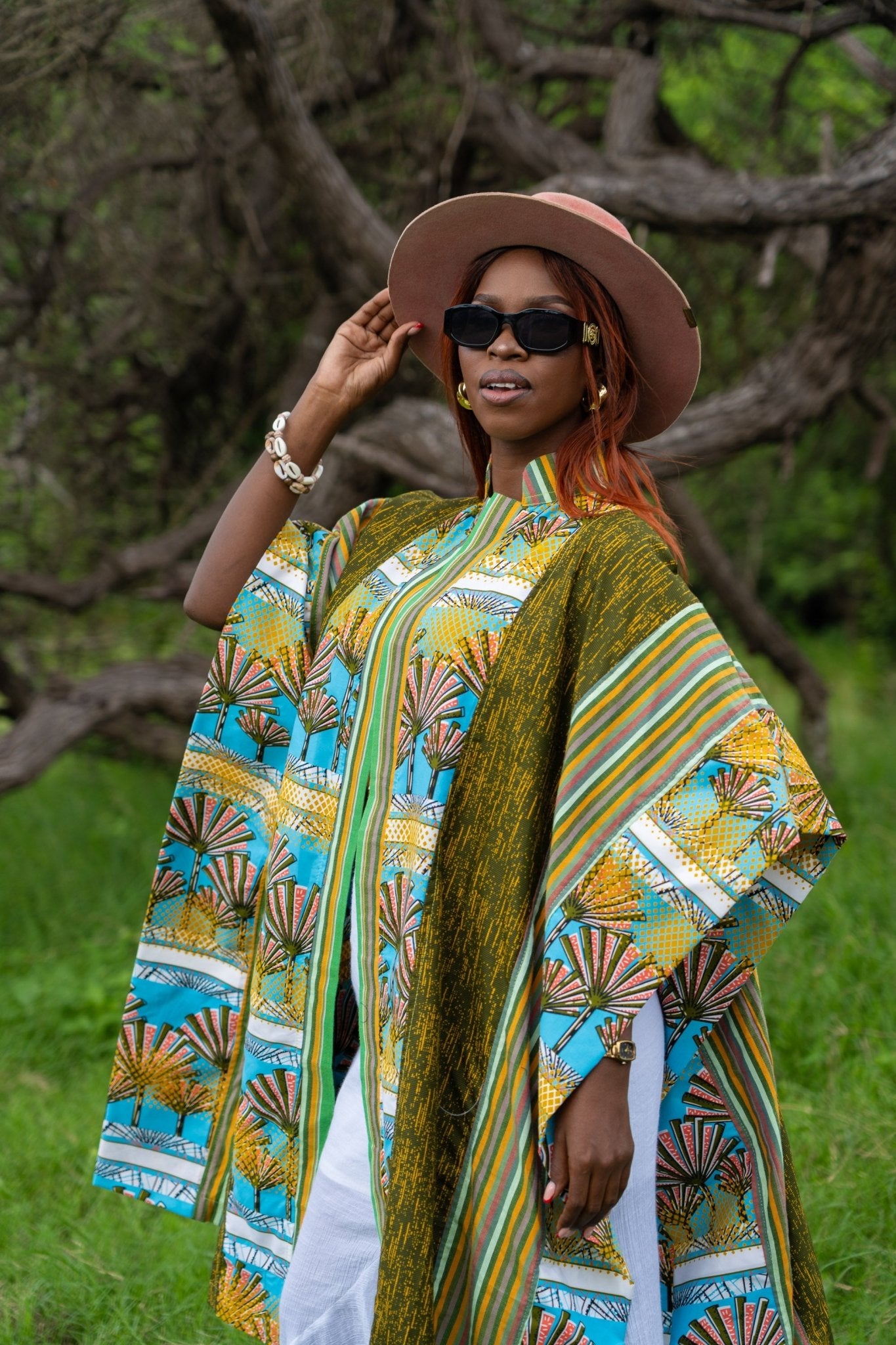 Kenyan Wrap | Versatile Kikoi and African Print Outerwear - Zawadi Hat Fashion