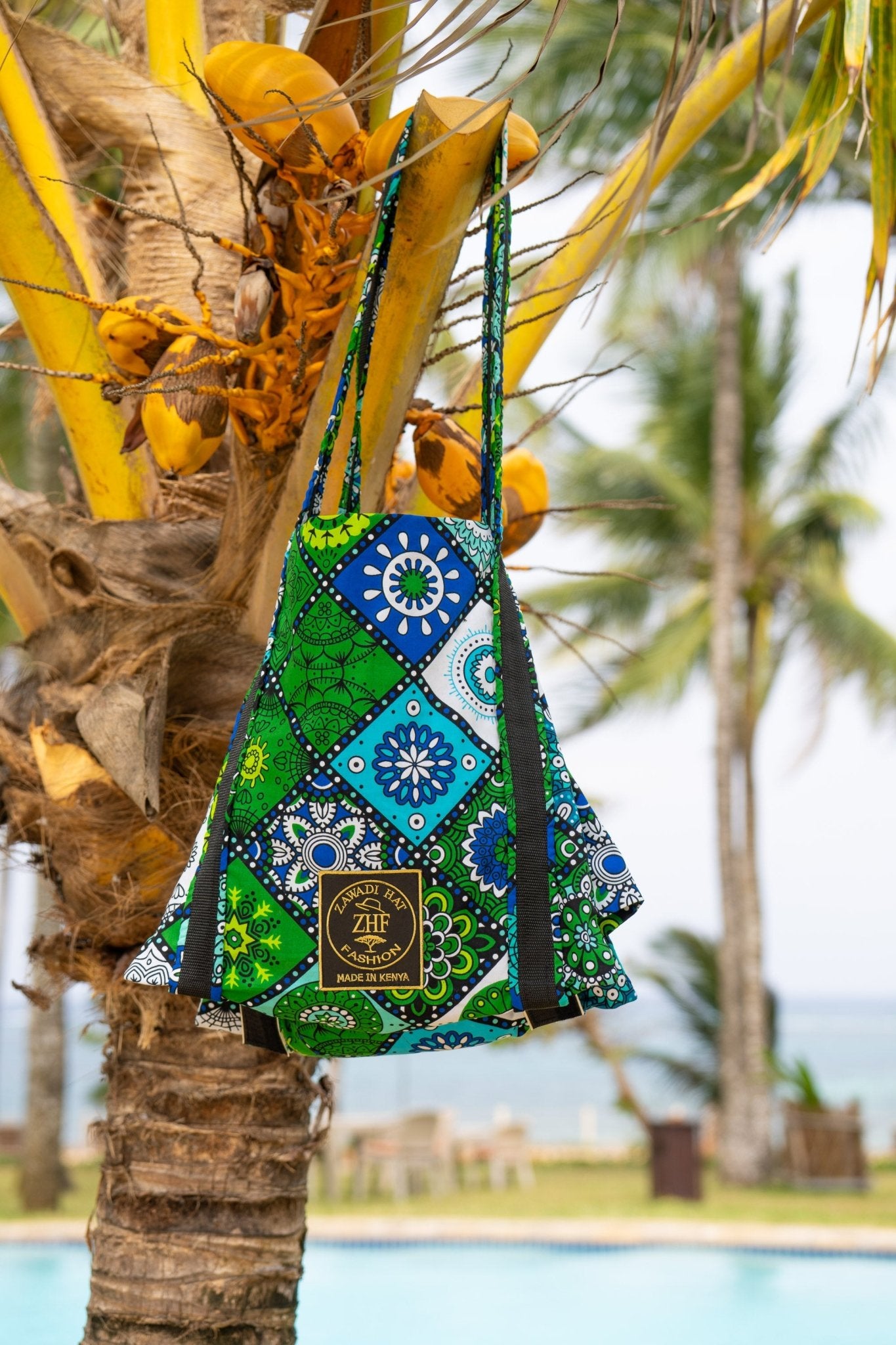 Mandala Bloom Hippie Beach Bag — African Print Travel Bag - Zawadi Hat Fashion