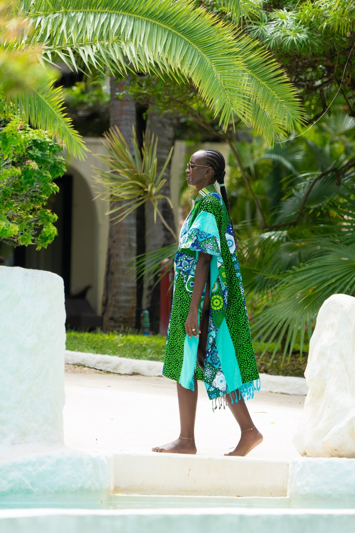 Mandala Bloom Kenyan Wrap | African Print Open Kaftan - Zawadi Hat Fashion