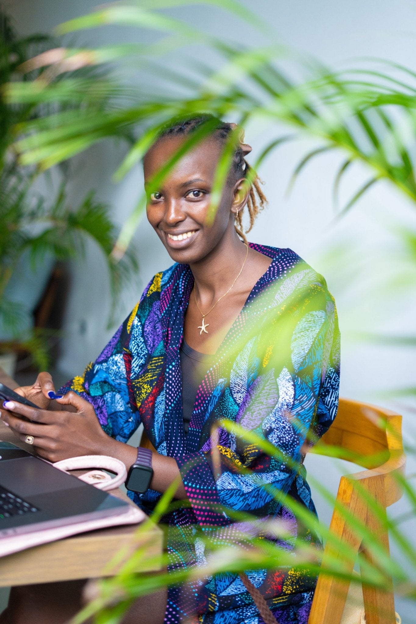 Midnight Garden Long Cover - Up — Double - Slit Luxury Resort Wear - Zawadi Hat Fashion