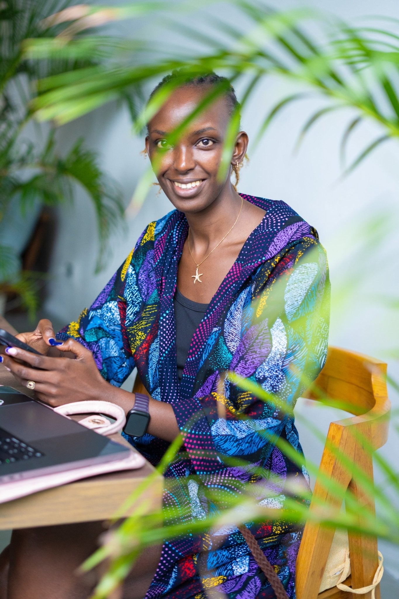 Midnight Garden Long Cover - Up — Double - Slit Luxury Resort Wear - Zawadi Hat Fashion