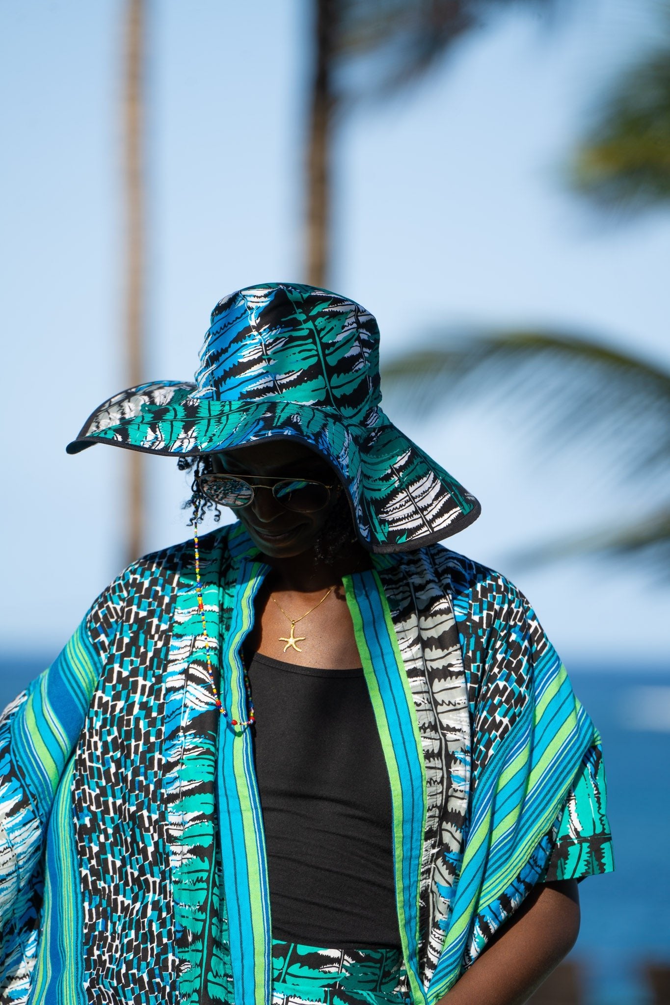 Ocean Teal African Print Bucket & Safari Hats - Zawadi Hat Fashion