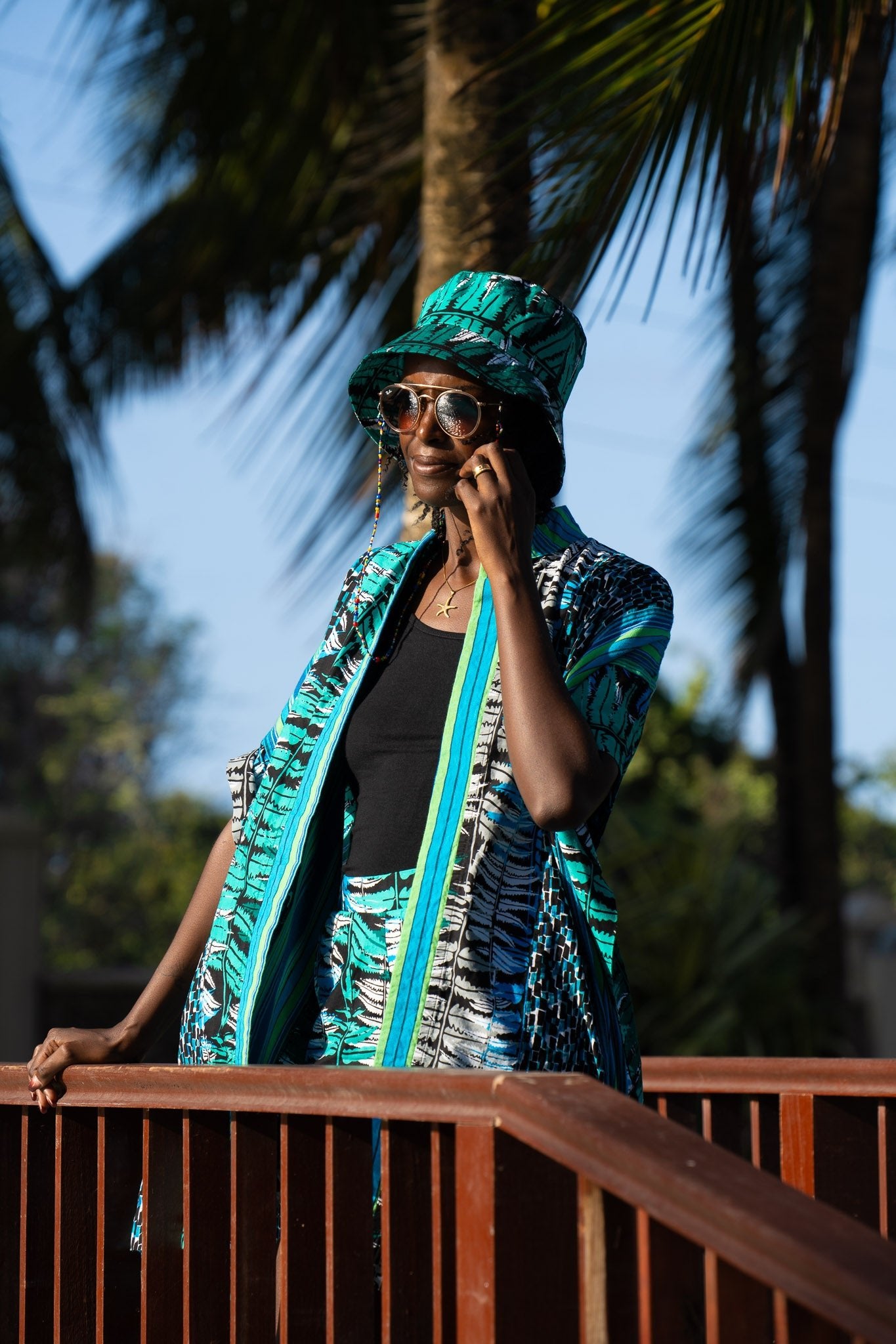 Ocean Teal African Print Bucket & Safari Hats - Zawadi Hat Fashion