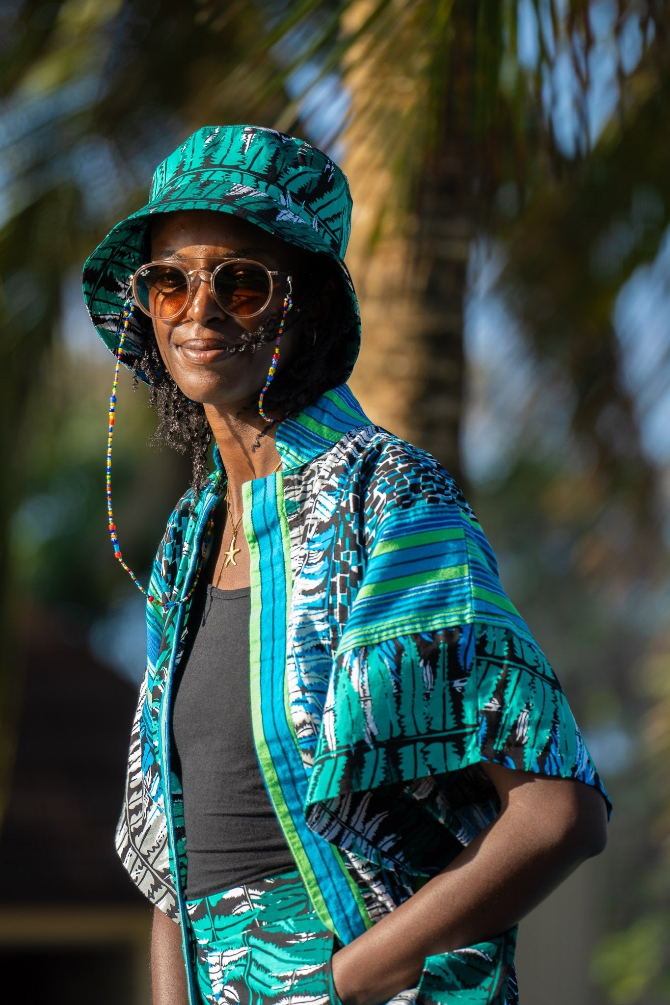 Ocean Teal African Print Bucket & Safari Hats - Zawadi Hat Fashion