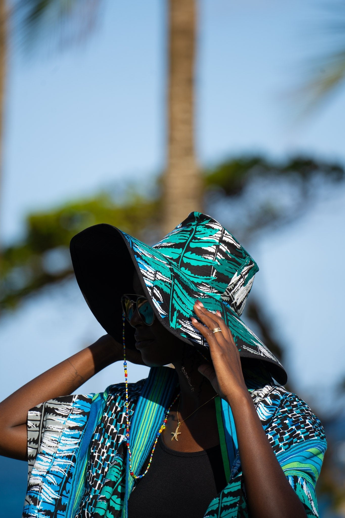 Ocean Teal African Print Bucket & Safari Hats - Zawadi Hat Fashion
