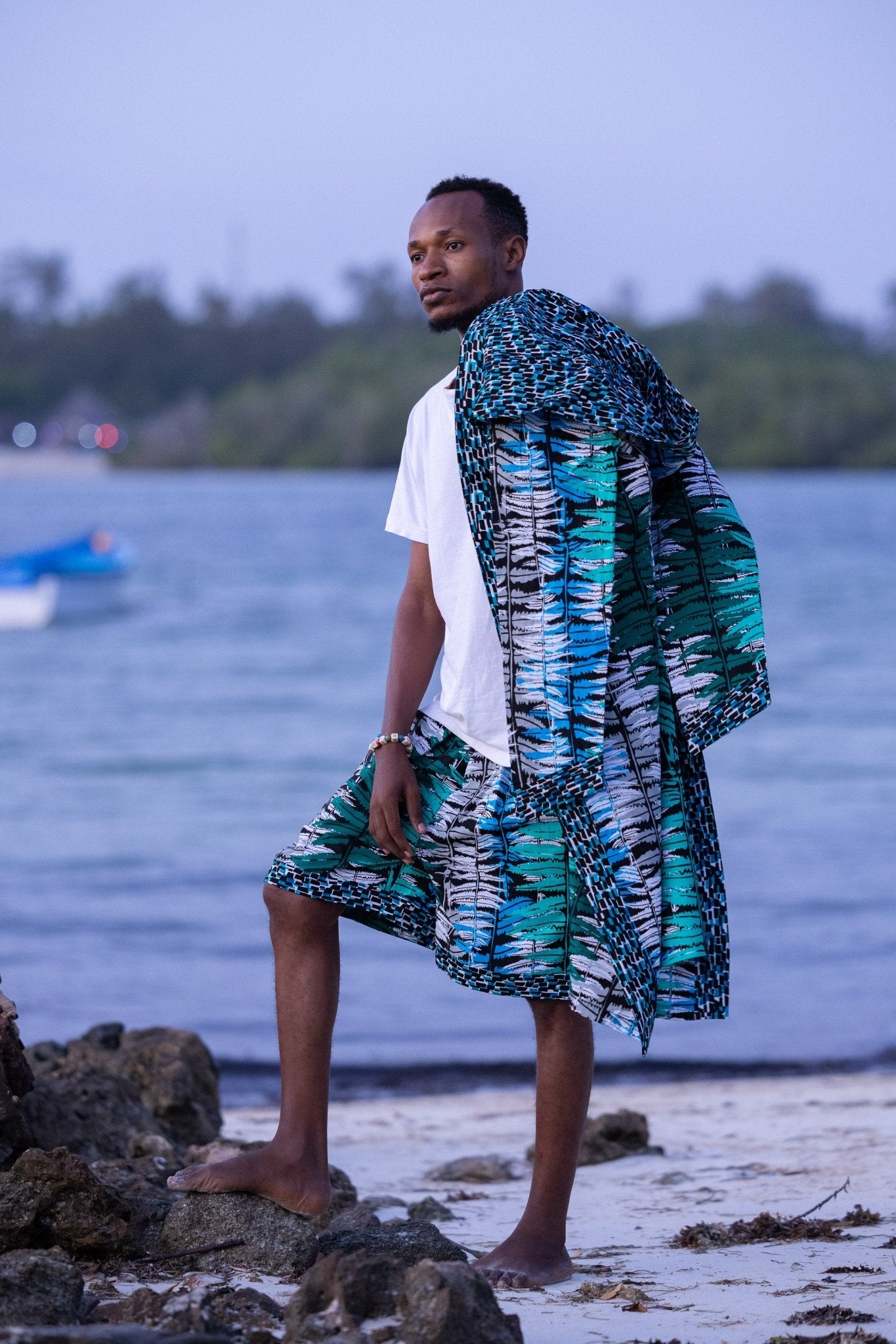 Ocean Teal Male Cover - Up - Zawadi Hat Fashion