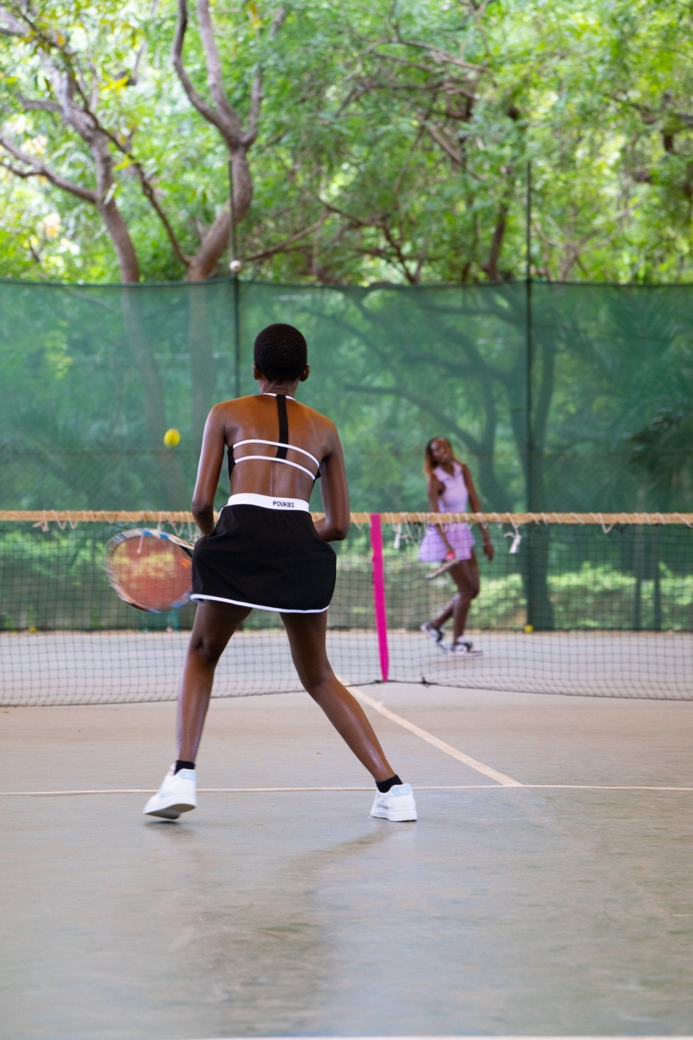 Poukies black tennis set for couples; coordinated sport-inspired activewear, gym to travel style, ZHF