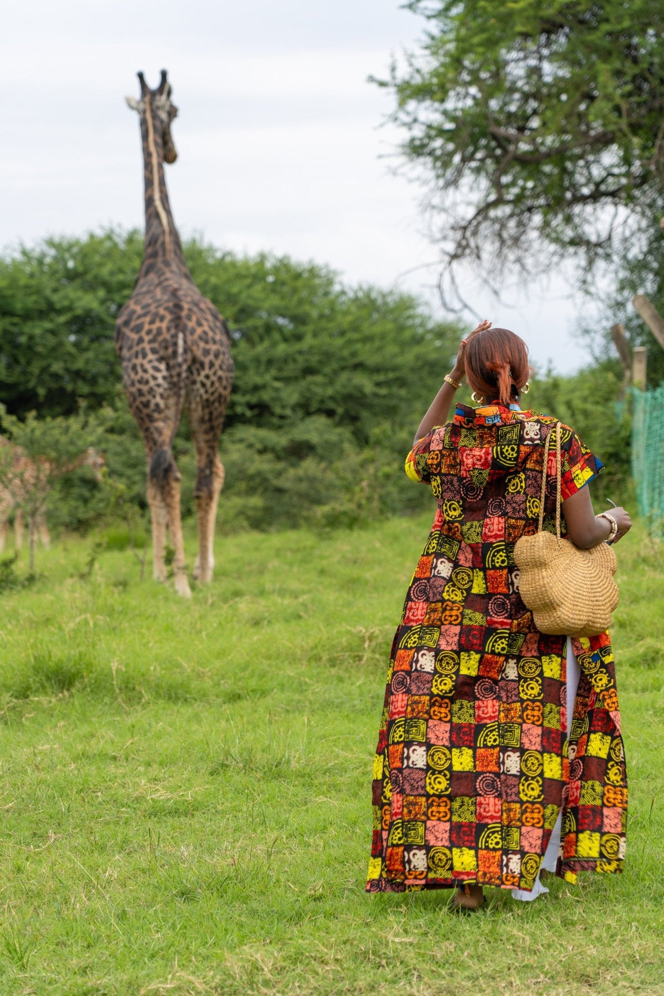 Spice Mix Amber Hooded Full-Length Cover-Up | African Print Resort Silhouette - Zawadi Hat Fashion
