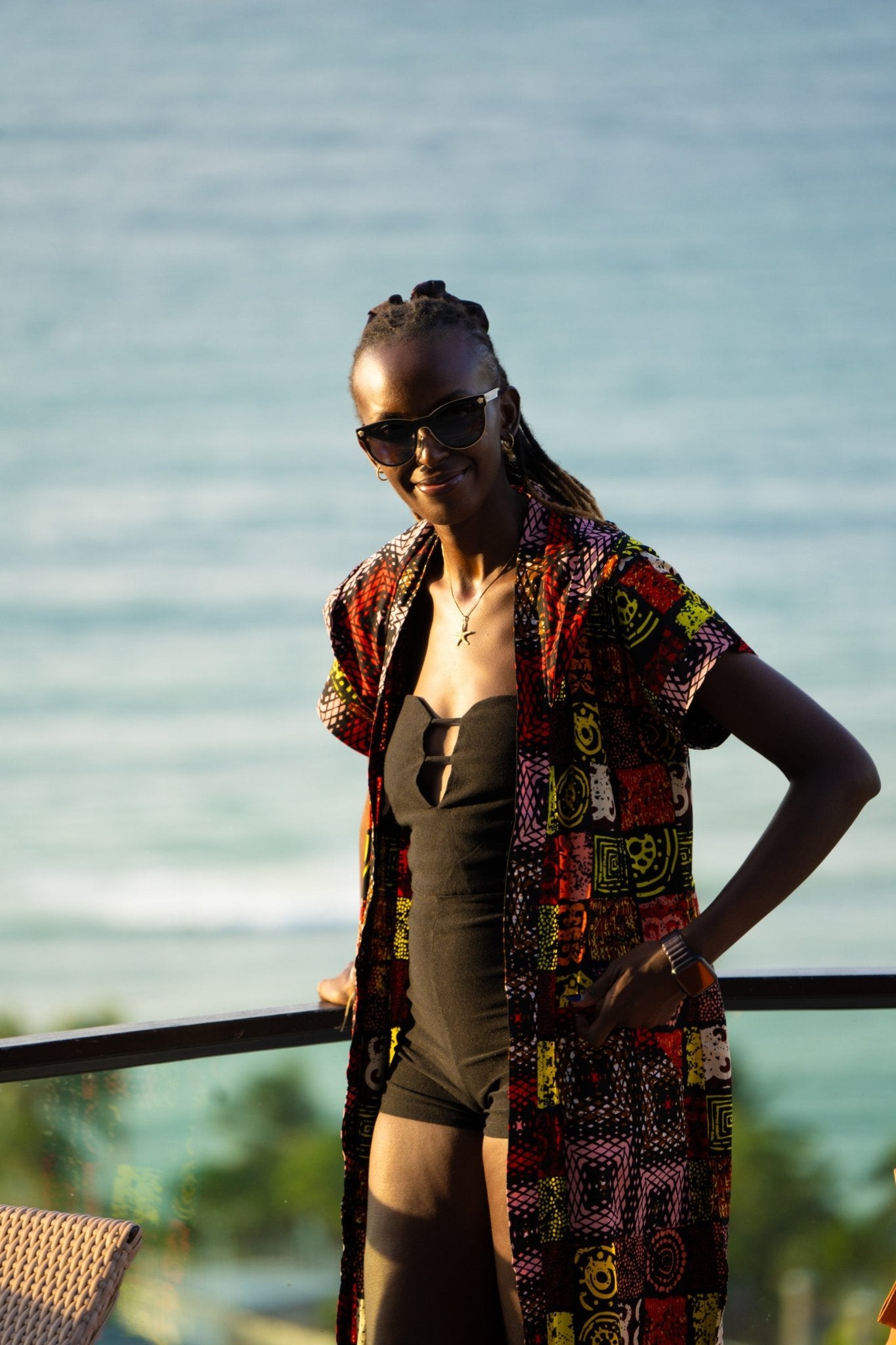 Spice Mix Long Cover - Up — Double - Slit Luxury Resort Wear - Zawadi Hat Fashion