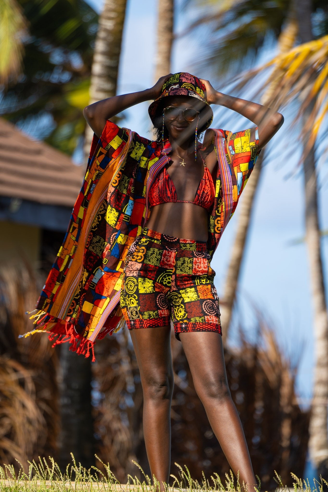 Spice Mix Resort Shorts | African Print Wear - Zawadi Hat Fashion