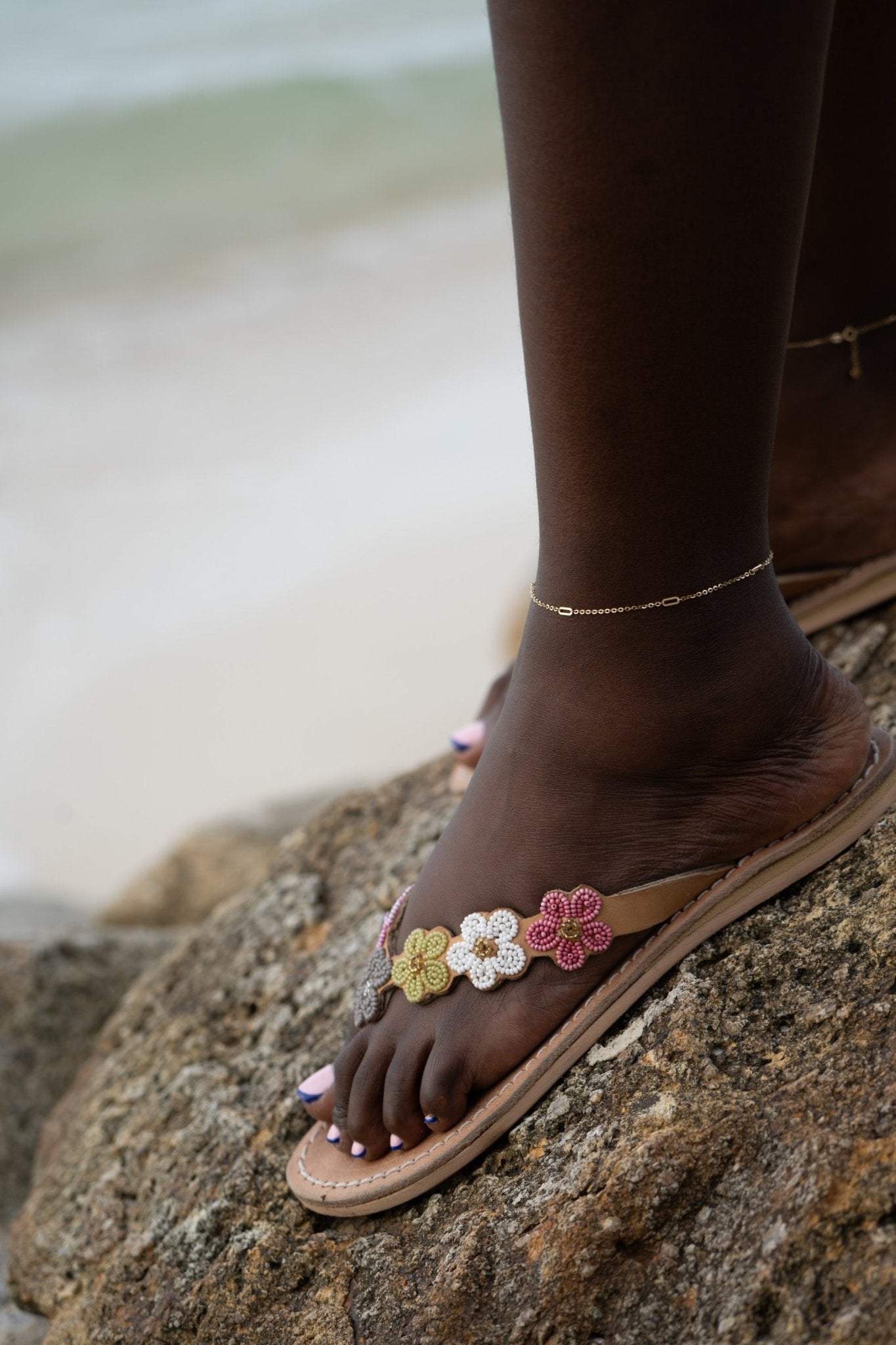 Swahili Bloom Leather Sandals — Hand - Beaded African Craft - Zawadi Hat Fashion