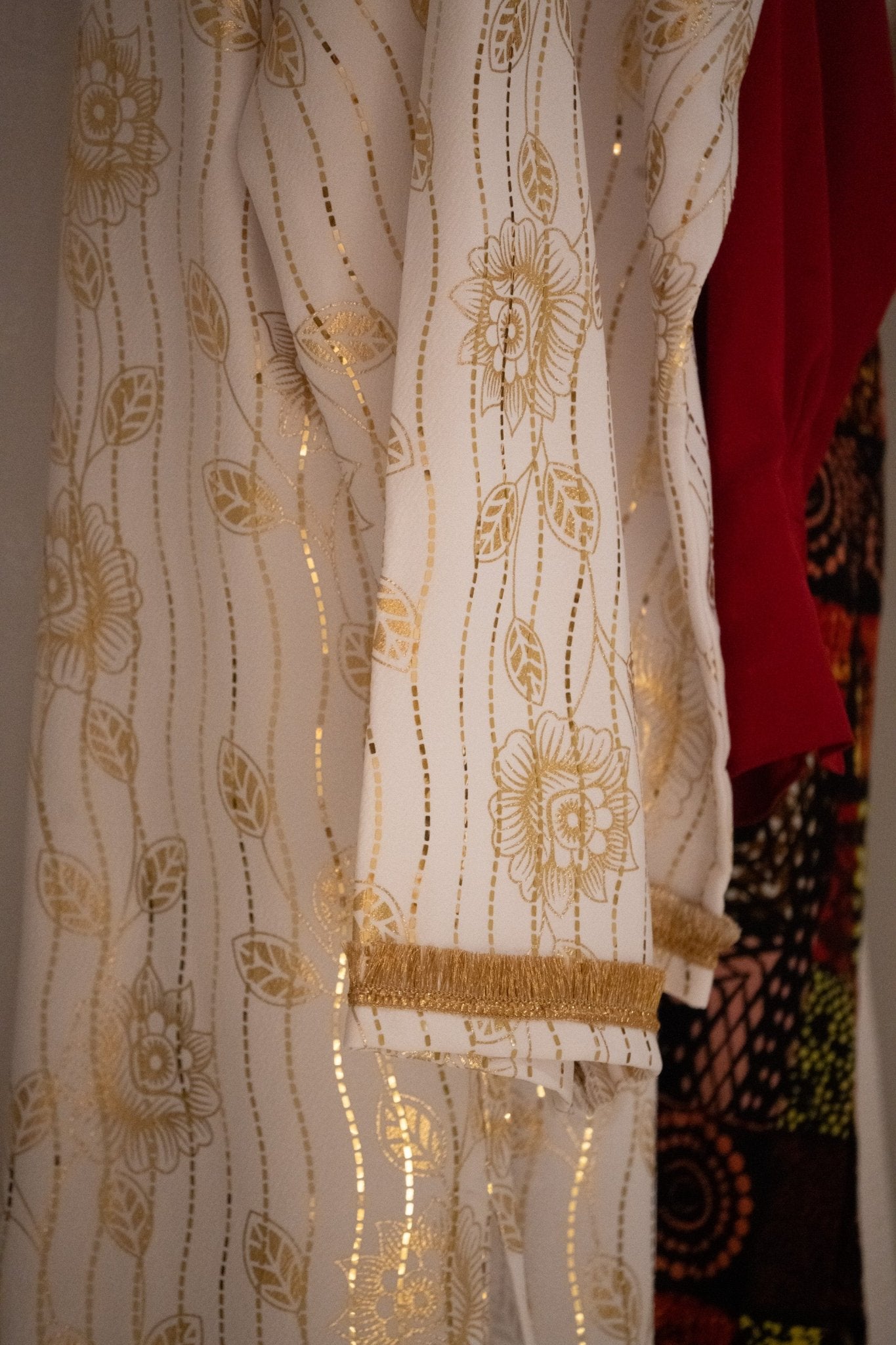 White & Gold Cover - Up — Luxury Resort Wear - Zawadi Hat Fashion