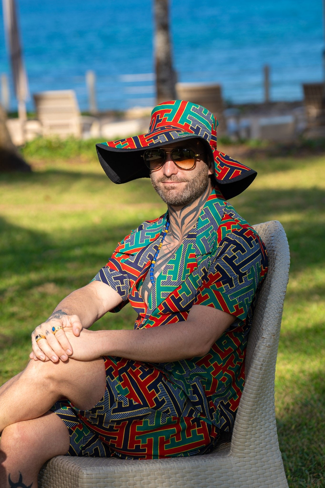 Zamu — African Print Resort Male Set - Zawadi Hat Fashion