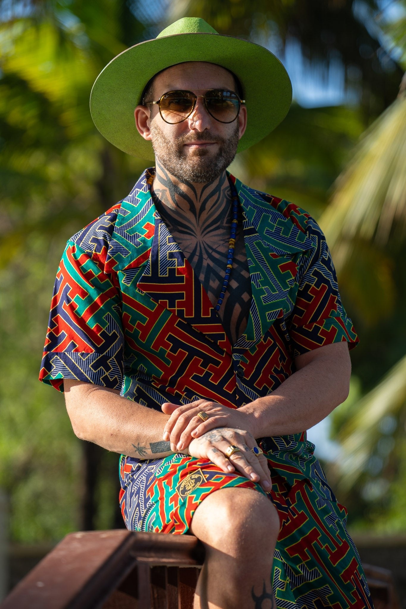 Zamu — African Print Resort Male Set - Zawadi Hat Fashion
