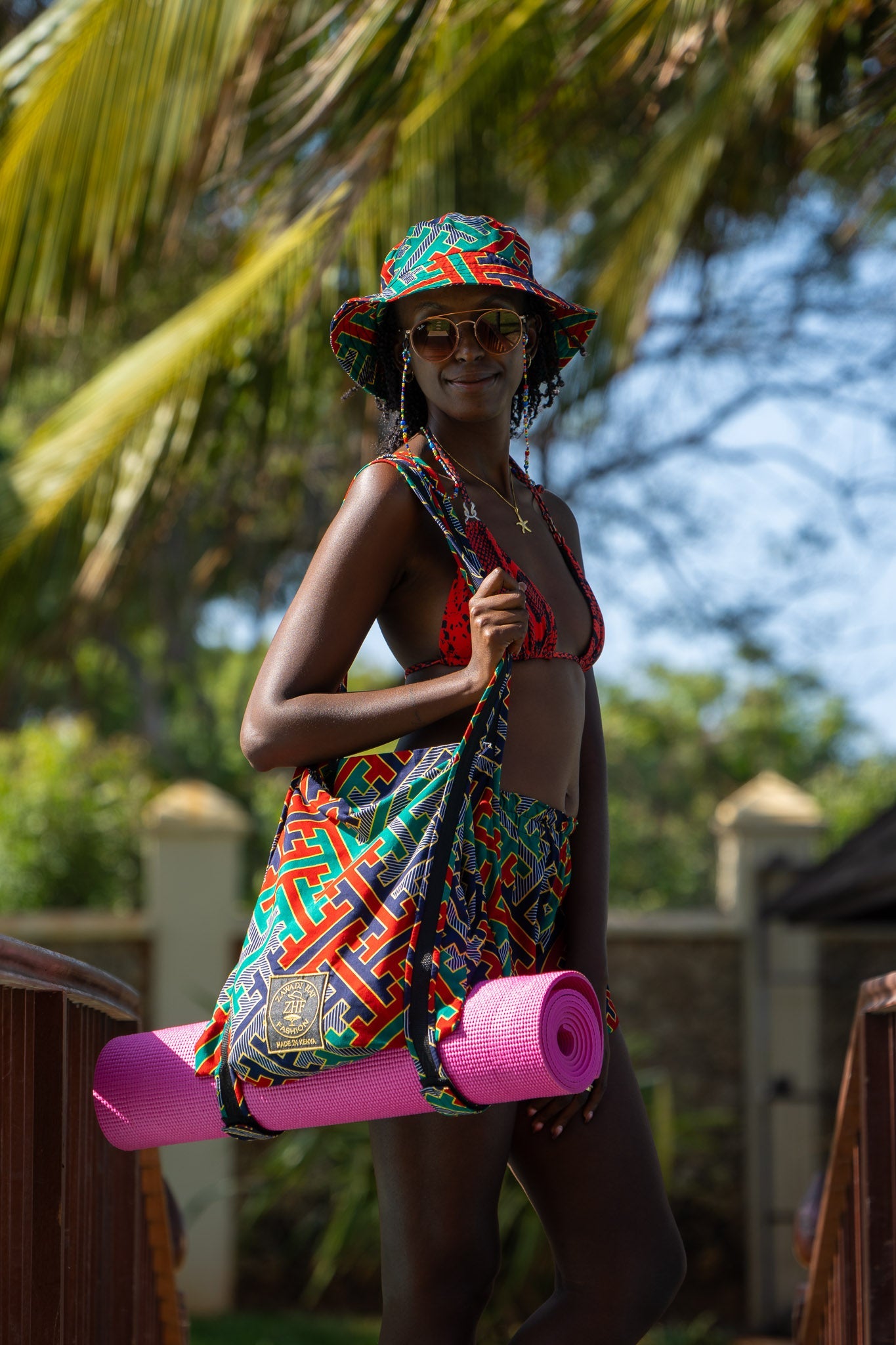 Zamu Hippie Beach Bag — African Print Travel Bag - Zawadi Hat Fashion