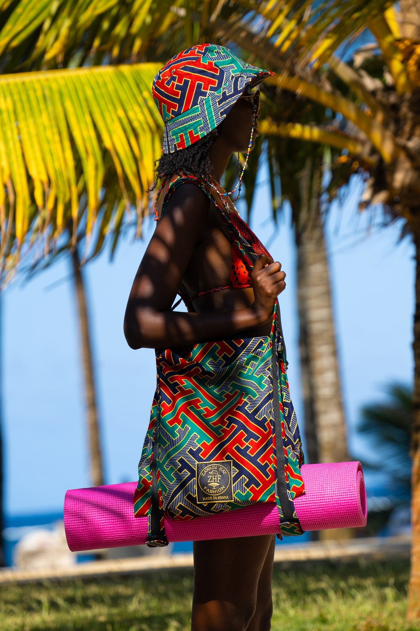 Zamu Hippie Beach Bag — African Print Travel Bag - Zawadi Hat Fashion